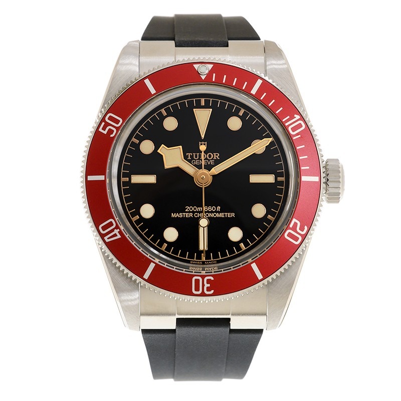 TUDOR Black Bay 41mm Black Dial & Red Bezel Men's Rubber Strap Watch M7941A1A0RU-0002