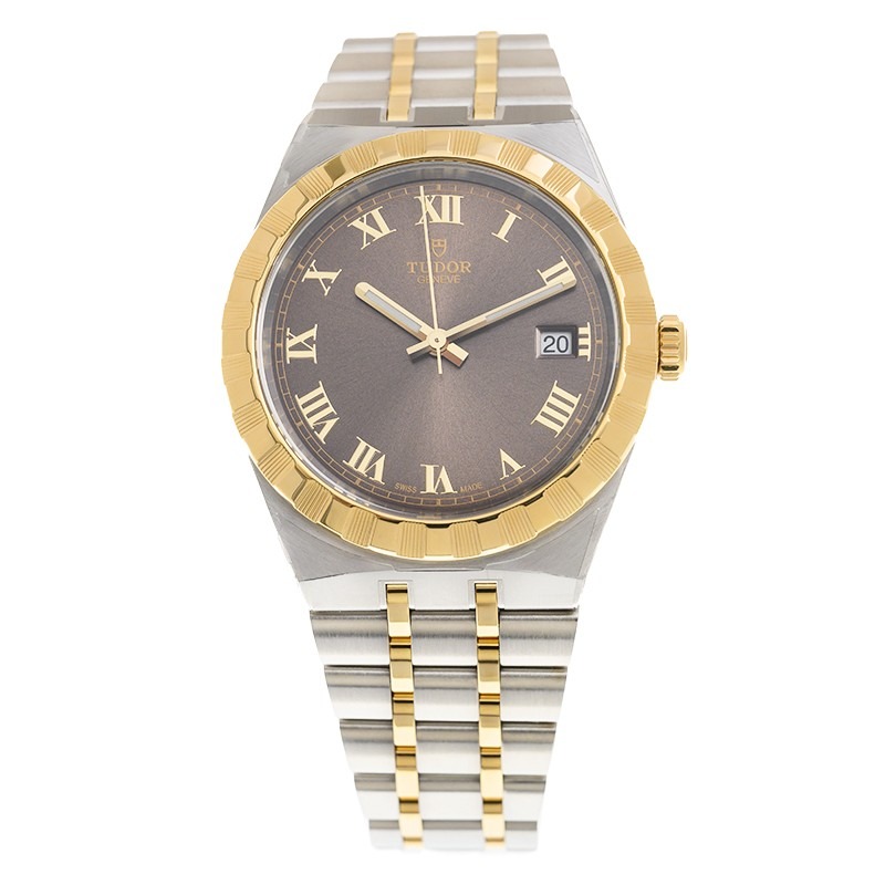 TUDOR Royal 38mm Two-Tone Brown Roman Dial Automatic Bracelet Watch M28503-0007