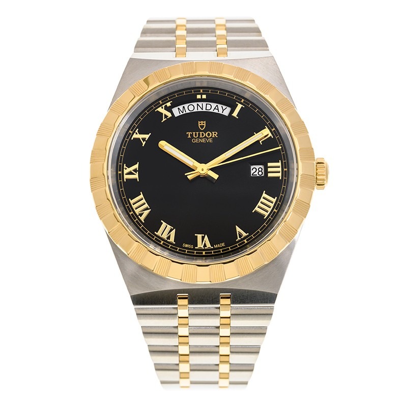 TUDOR Royal Date/Day 41mm S&G Black Roman Dial Automatic Watch M28603-0003
