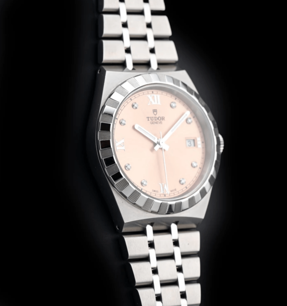 【7A Quality】TUDOR Royal 38mm Salmon Roman Diamond Dial Automatic Bracelet Watch M28500-0009