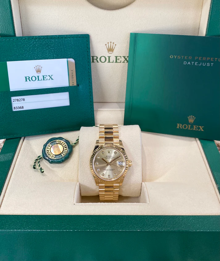 RLX Datejust m278278-0009 Champagne 31mm Dial President Bracelet Watch