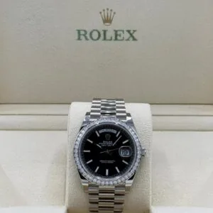 RLX Day-Date 40mm 228349RBR-0002 Bright Black Dial President Bracelet