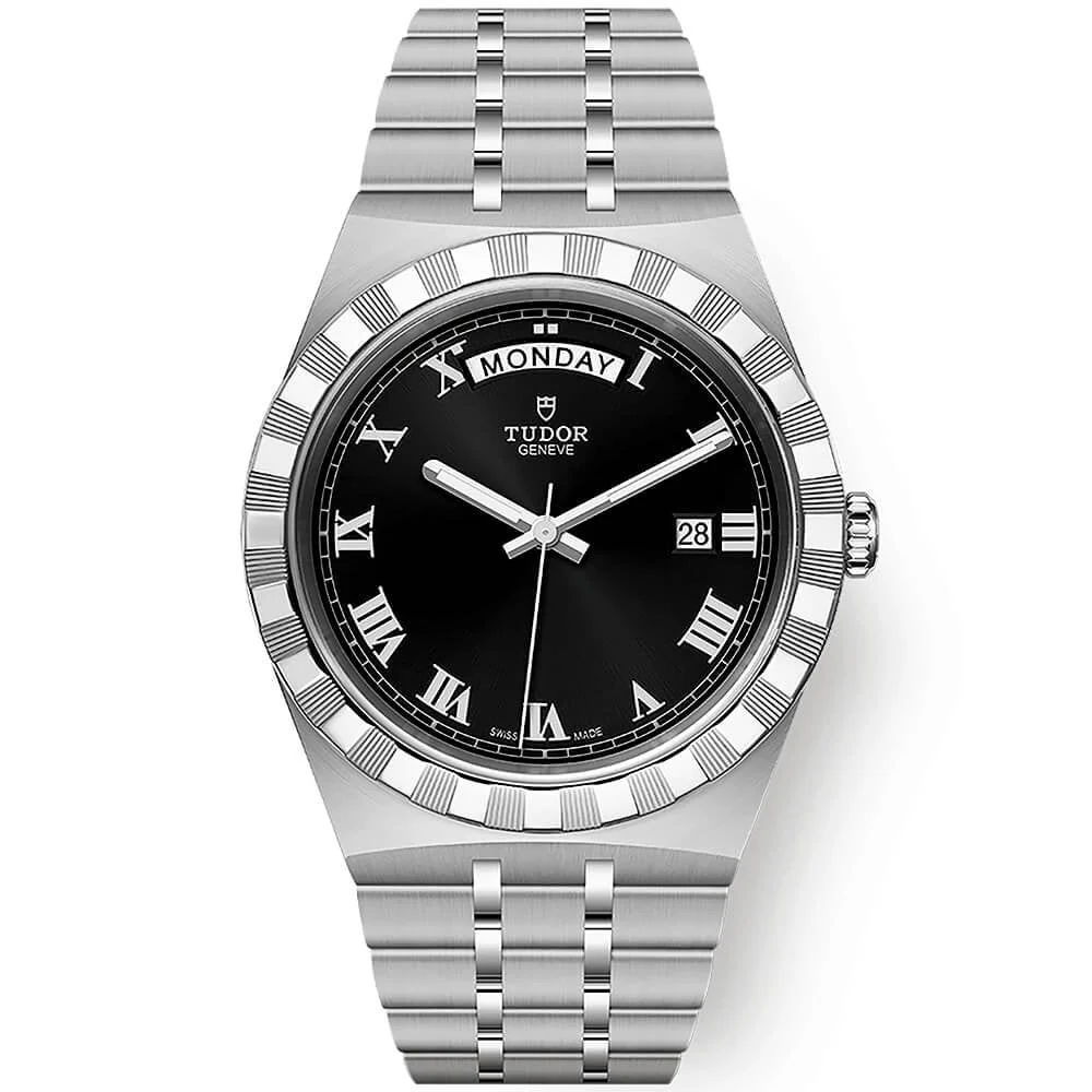 TUDOR Royal Date/Day 41mm Black Roman Dial Men's Automatic Watch M28600-0003