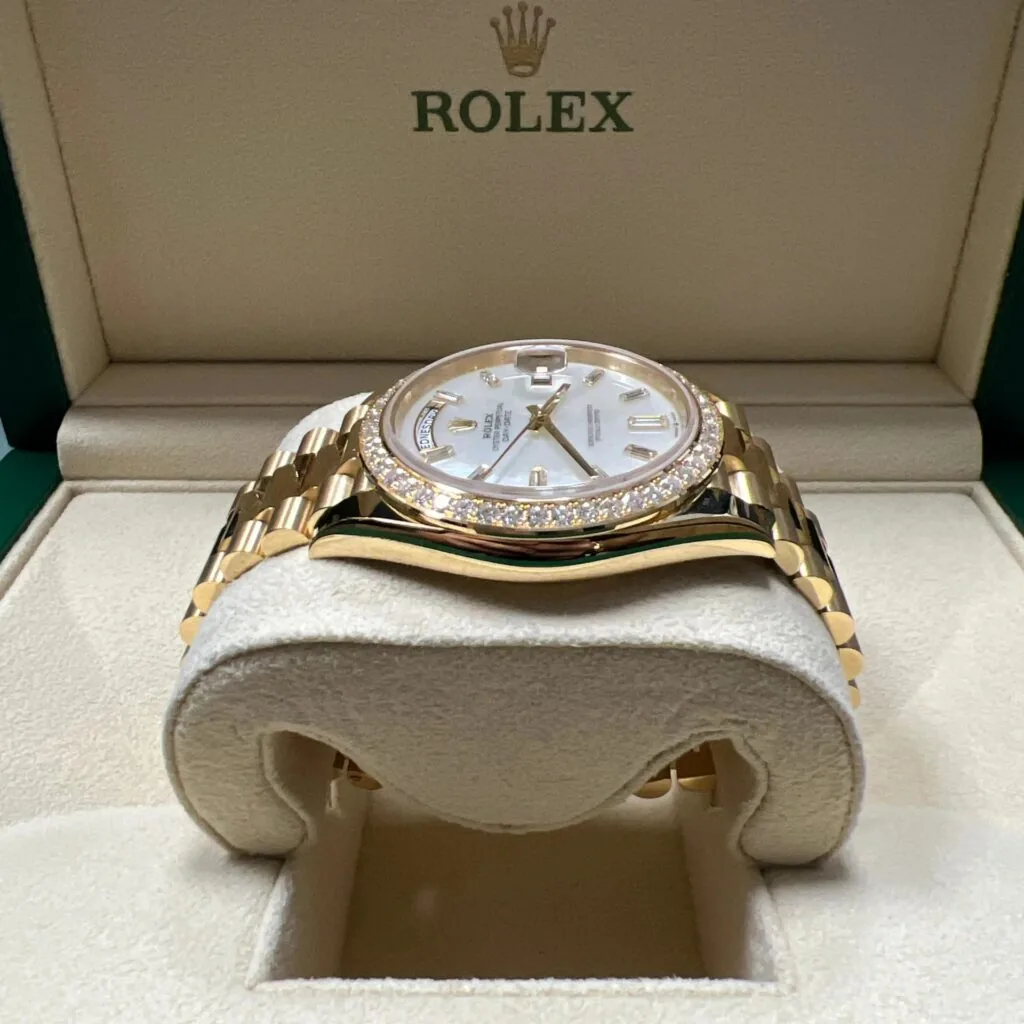 RLX Day-Date 40mm White Mother-of-Pearl Dial President Watch 228348RBR-0046