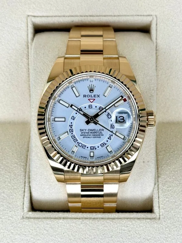 RLX Sky-Dweller 42mm 336938-0003/0006 Yellow Gold White Dial Jubilee