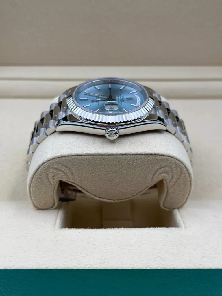RLX Day-Date "President" 40mm Platinum Ice Blue Index Dial - 228236