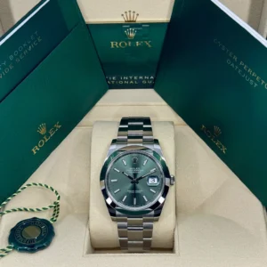 RLX Datejust 41mm 126300 Mint Green Dial Stainless Steel Oyster Bracelet Watch