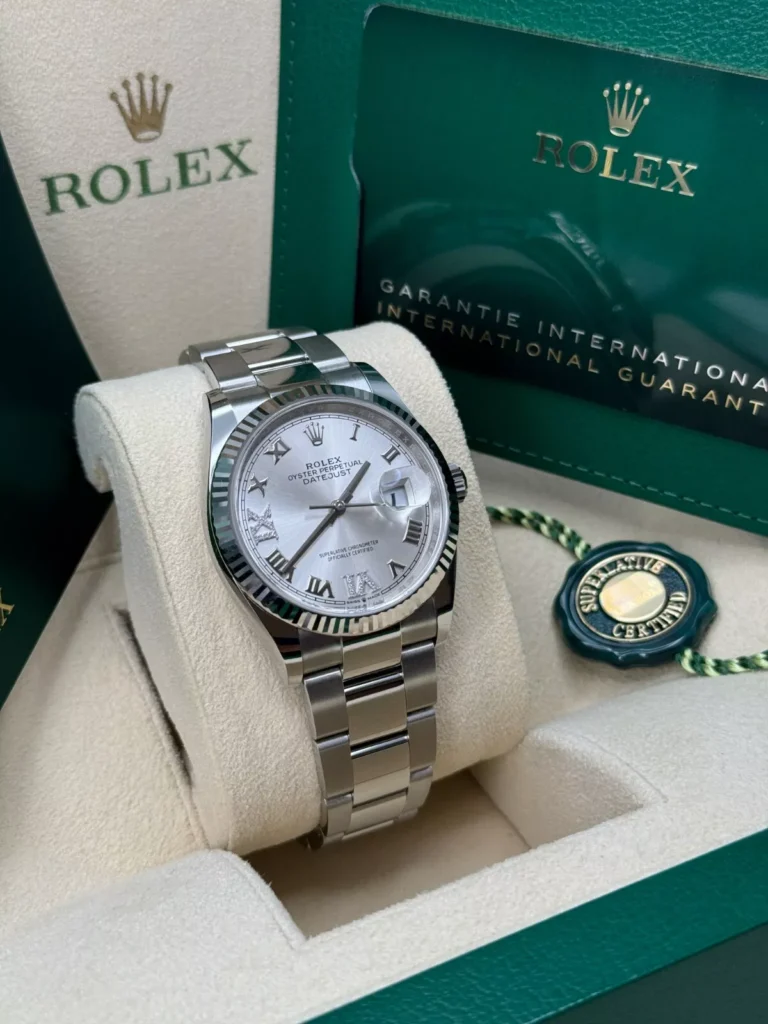 RLX Datejust 36mm 126234 White Roman Dial Oyster Stainless Steel Mens