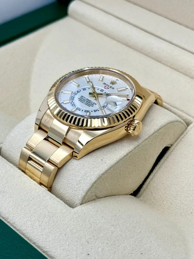 RLX Sky-Dweller 42mm 336938-0003/0006 Yellow Gold White Dial Jubilee