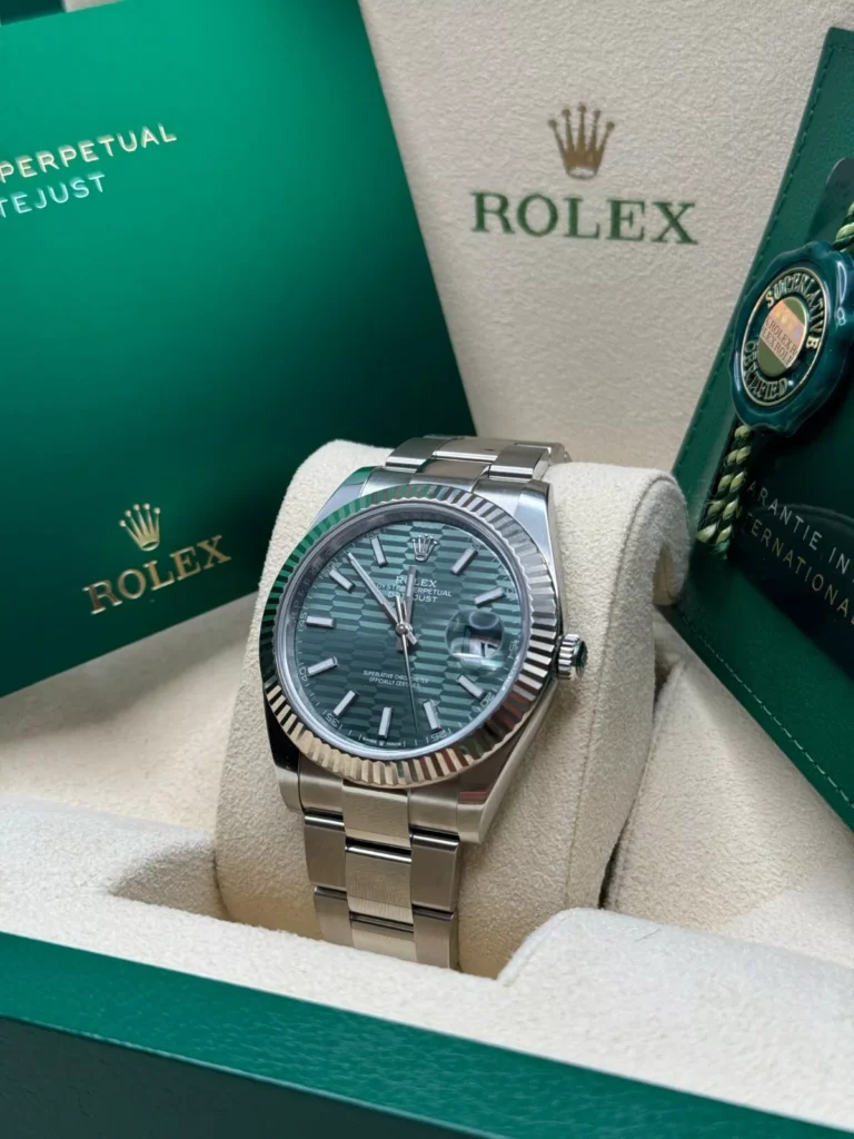 RLX Datejust 41mm 126334 Mint Green Fluted Motif Dial Oyster Bracelet