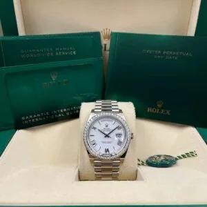 RLX Day-Date 40mm 228349RBR-0039 White Dial President Bracelet