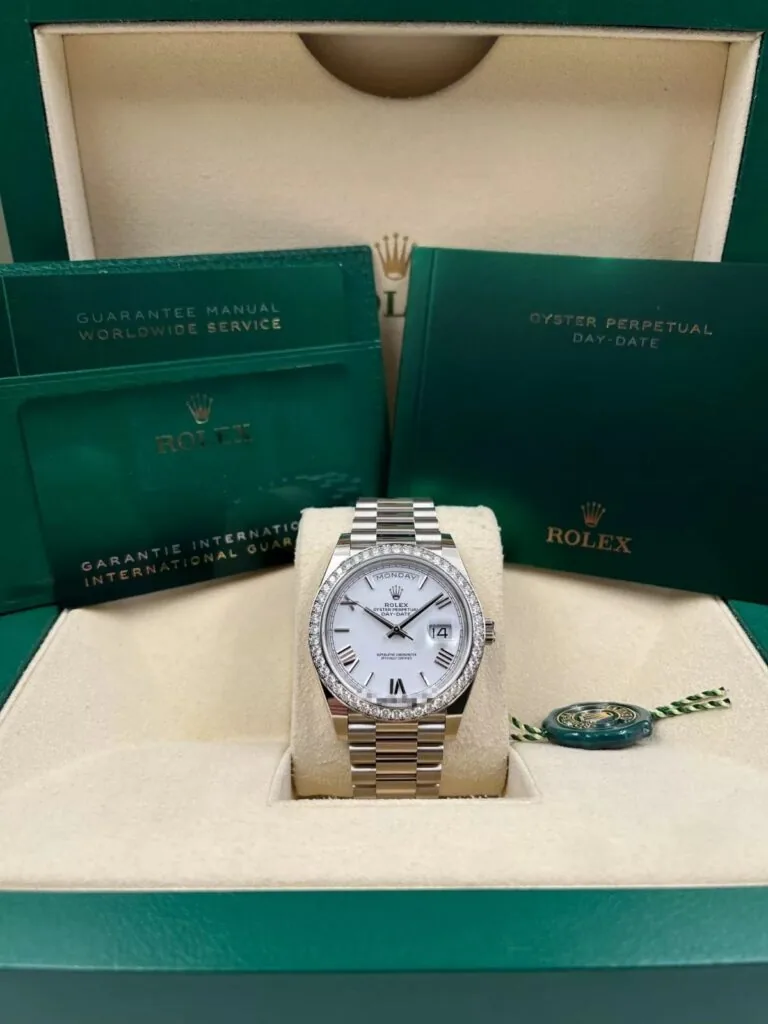 RLX Day-Date 40mm 228349RBR-0039 White Dial President Bracelet