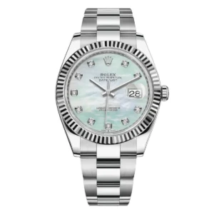 RLX Datejust 41 Mother of Pearl Diamond Stainless Steel Fluted Oyster - 126334