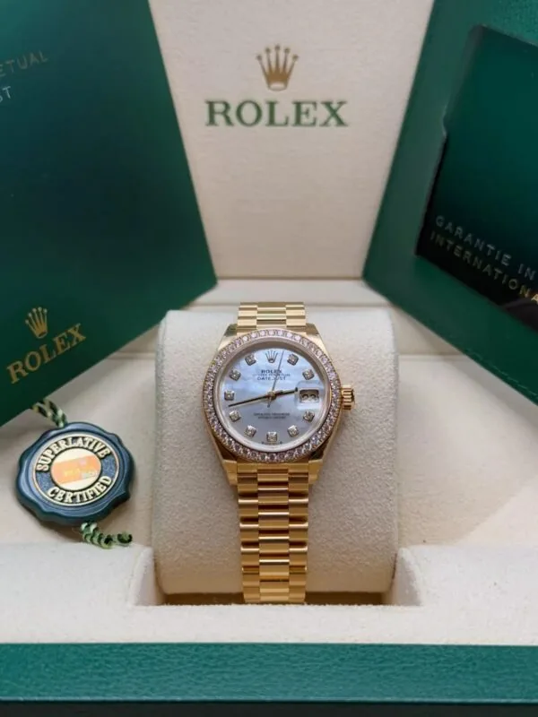RLX Lady-Datejust 31mm 279138RBR White Mother-of-Pearl Dial President Bracelet Watch