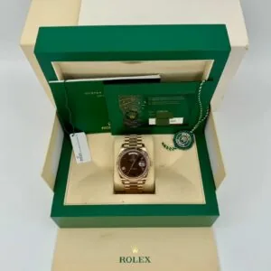 RLX Day-Date "President" 40mm Everose Gold Chocolate Roman Dial - 228235