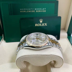 RLX Datejust 36mm 126283 Silver Dial Diamond Bezel Jubilee Bracelet Watch