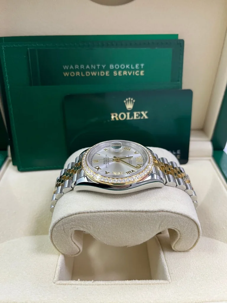 RLX Datejust 36mm 126283 Silver Dial Diamond Bezel Jubilee Bracelet Watch