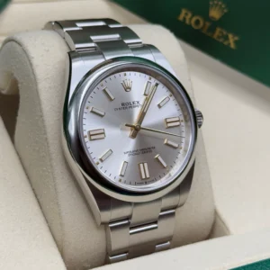 RLX Oyster Perpetual 41mm 124300-0001 Stainless Steel Silver Index Dial Watch