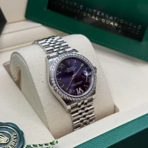 RLX Datejust m278384RBR-0029/0030 Aubergine 31mm Dial Jubilee Watch