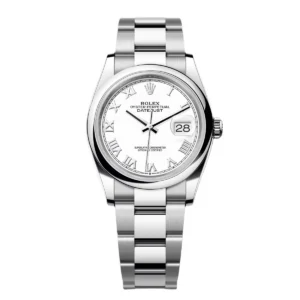 RLX Datejust 36mm 126200 Stainless Steel White Roman Dial Oyster