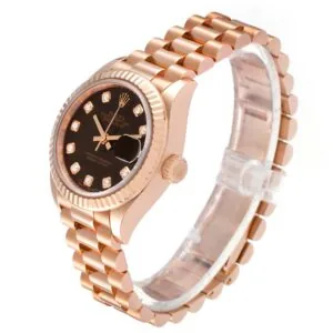RLX Lady-Datejust 31mm 279175 Chocolate Diamond-Set Dial President Everose Gold