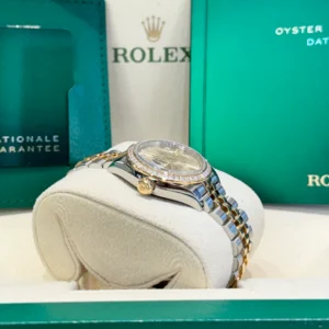 RLX Lady-Datejust 31mm 279383RBR Champagne Diamond Dial Yellow Rolesor Oyster Bracelet