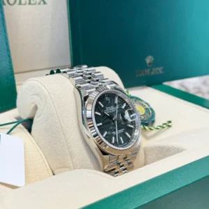 RLX Datejust 36mm 126234 Olive Green Palm Motif Dial Jubilee Stainless Steel Watch