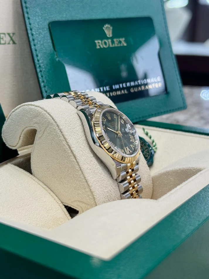 RLX Datejust m278273-0015/0016 31mm Olive Green Dial Stainless Steel and Yellow Gold Oyster Watch