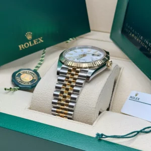 RLX Datejust 41mm 126333 White Index Oyster Steel and Yellow Gold Mens Watch