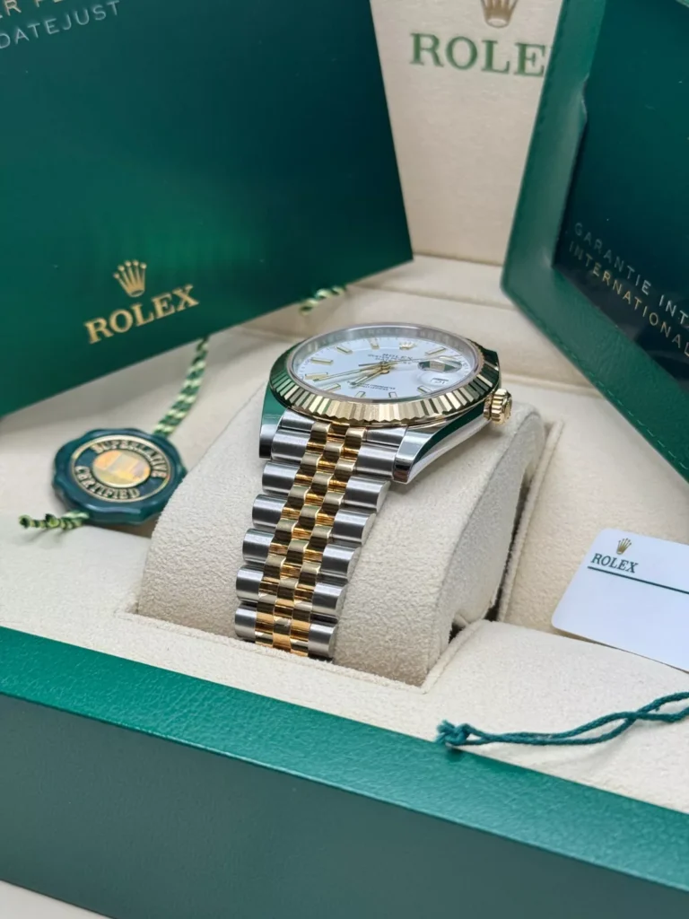 RLX Datejust 41mm 126333 White Index Oyster Steel and Yellow Gold Mens Watch