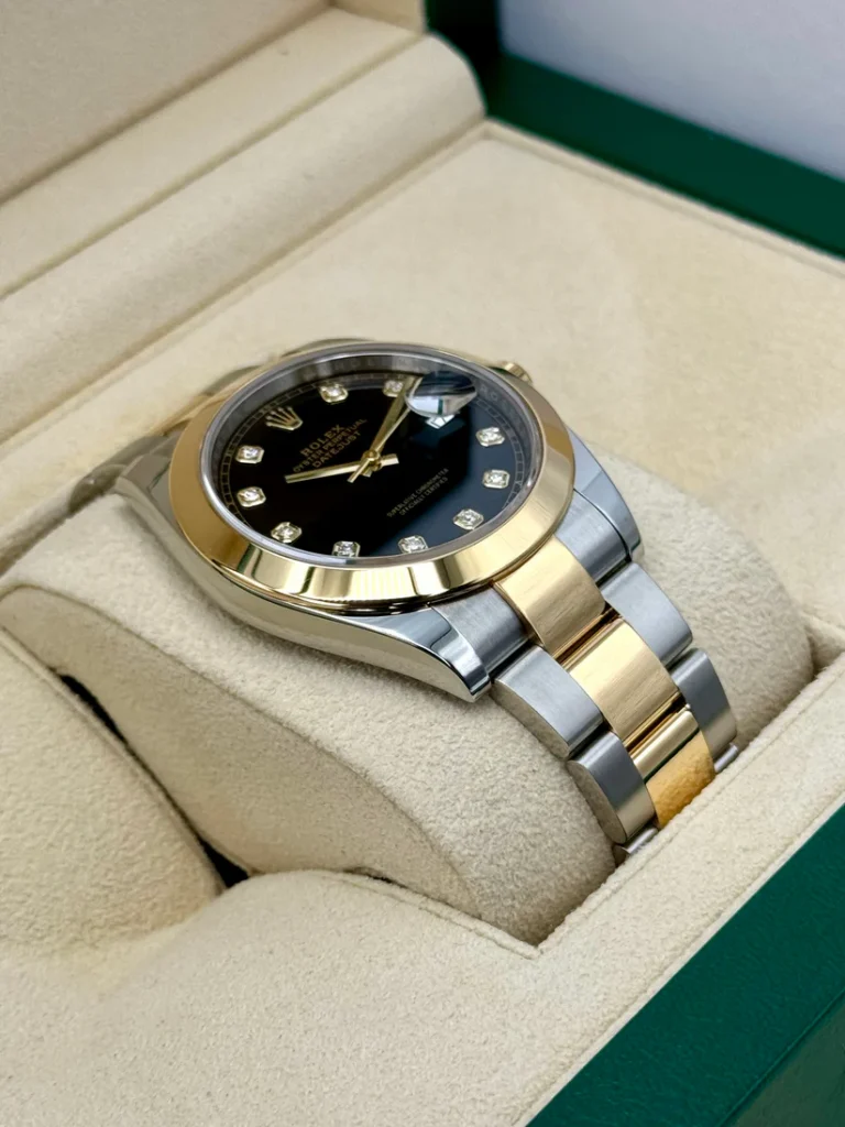 RLX Datejust 41mm 126303 Black Diamond Oyster Steel and Yellow Gold Mens Watch