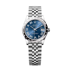 RLX Datejust m278344-0035/0036 Bright Blue Dial 31mm Domed Diamond Oyster Watch