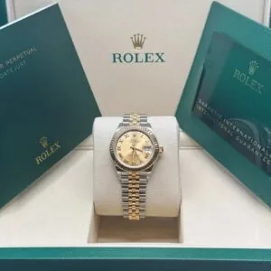 RLX Lady-Datejust 31mm 279173 Champagne Roman Dial Oyster Bracelet