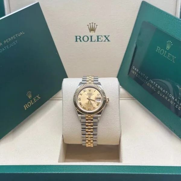RLX Lady-Datejust 31mm 279173 Champagne Roman Dial Oyster Bracelet