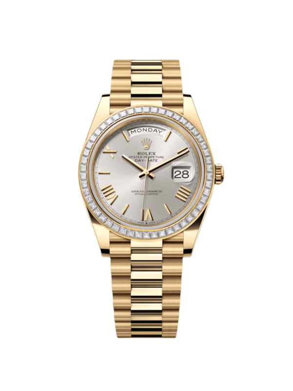 RLX Day-Date 40mm 228398TBR-0006 Silver Dial President Watch