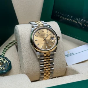 RLX Datejust m278243-0013/0014 31mm Champagne Dial Yellow Rolesor Oyster Watch