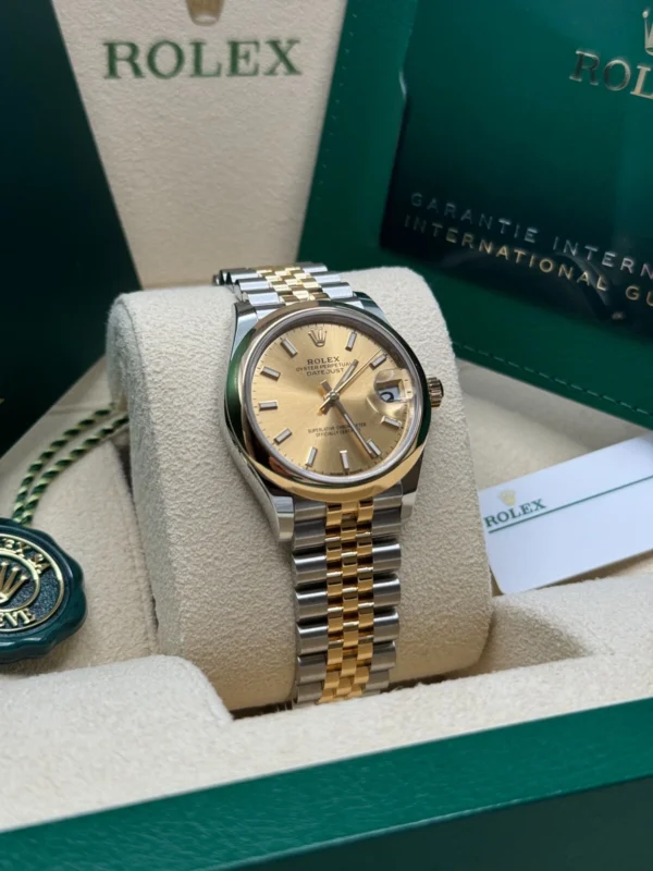 RLX Datejust m278243-0013/0014 31mm Champagne Dial Yellow Rolesor Oyster Watch