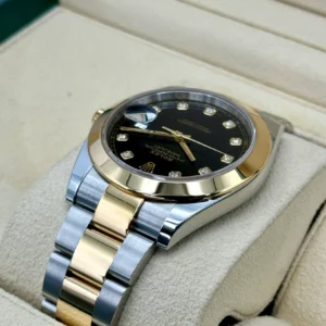 RLX Datejust 41mm 126303 Black Diamond Oyster Steel and Yellow Gold Mens Watch