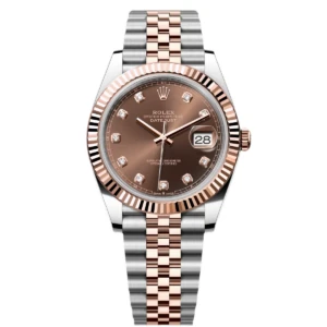 RLX Datejust 41mm 126331 Datejust Chocolate Diamond Oyster Steel and Everose Gold Watch
