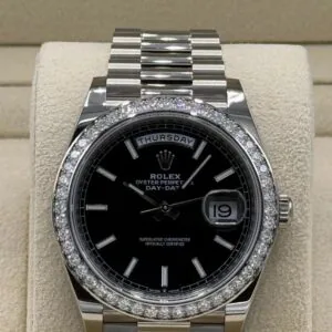 RLX Day-Date 40mm 228349RBR-0002 Bright Black Dial President Bracelet