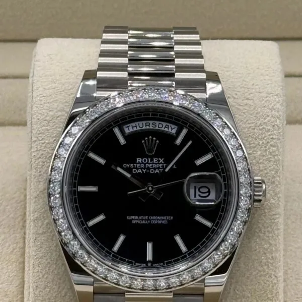 RLX Day-Date 40mm 228349RBR-0002 Bright Black Dial President Bracelet