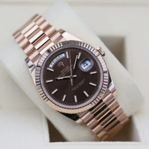 RLX Day-Date "President" 40mm Everose Gold Chocolate Index Dial - 228235