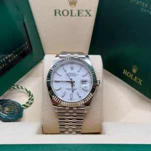 RLX Datejust 41mm White Index Oyster Stainless Steel Men’s Watch - 126334