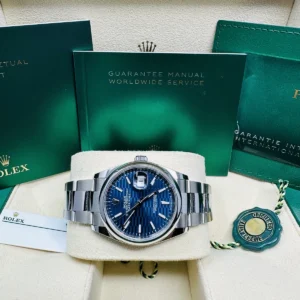 RLX Datejust 36mm 126200 Oyster Perpetual Blue Fluted Motif Dial Jubilee Stainless Steel