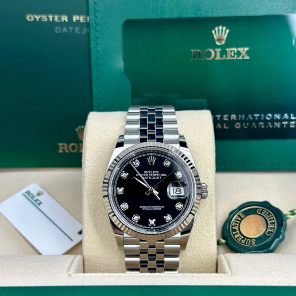RLX Datejust 36mm 126234 Black Diamond Dial Stainless Steel Oyster Mens Watch