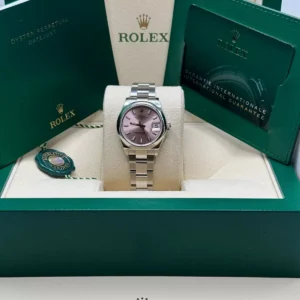 RLX Datejust m278240-0007/0008 31mm Pink Index Domed Bezel Oyster Oystersteel
