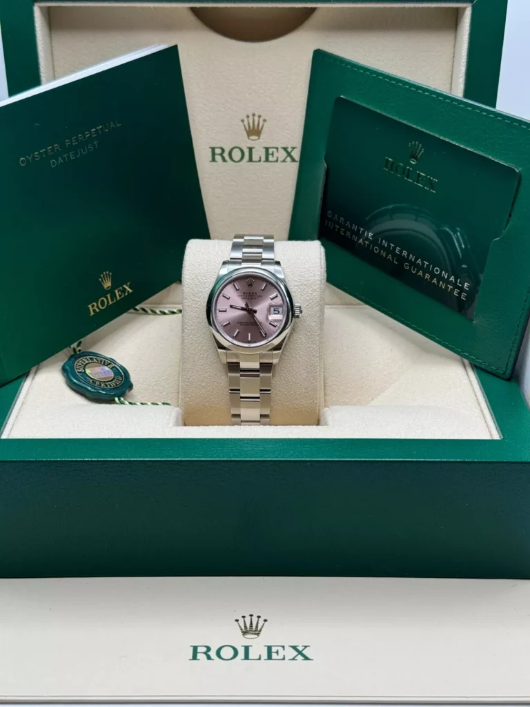 RLX Datejust m278240-0007/0008 31mm Pink Index Domed Bezel Oyster Oystersteel