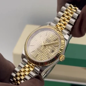 RLX Datejust 41mm Swiss Replica Watch | Two Tone Jubilee Bracele Champagne Fluted Dial Ref 126333