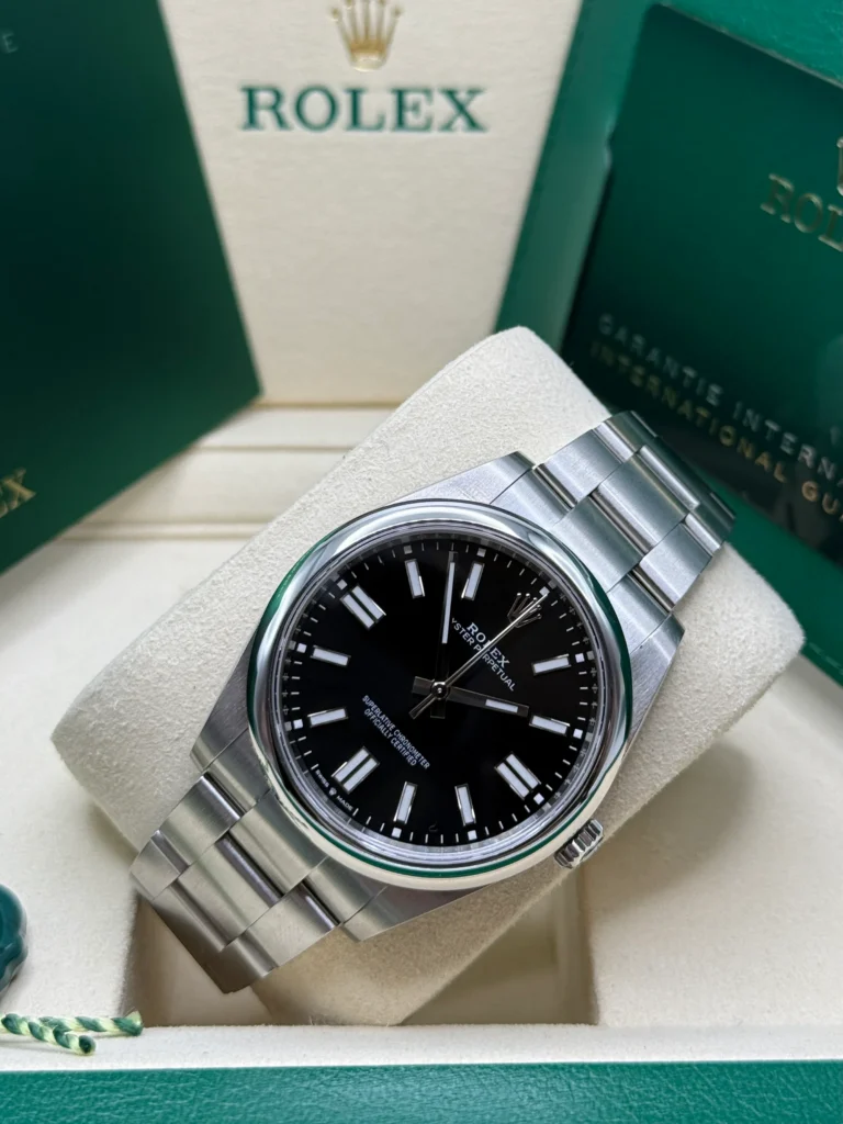 RLX Oyster-Perpetual 41mm 124300-0002 Stainless Steel Black Index Dial Watch