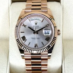 RLX Day-Date "President" 40mm Everose Gold Sundust Roman Dial - 228235
